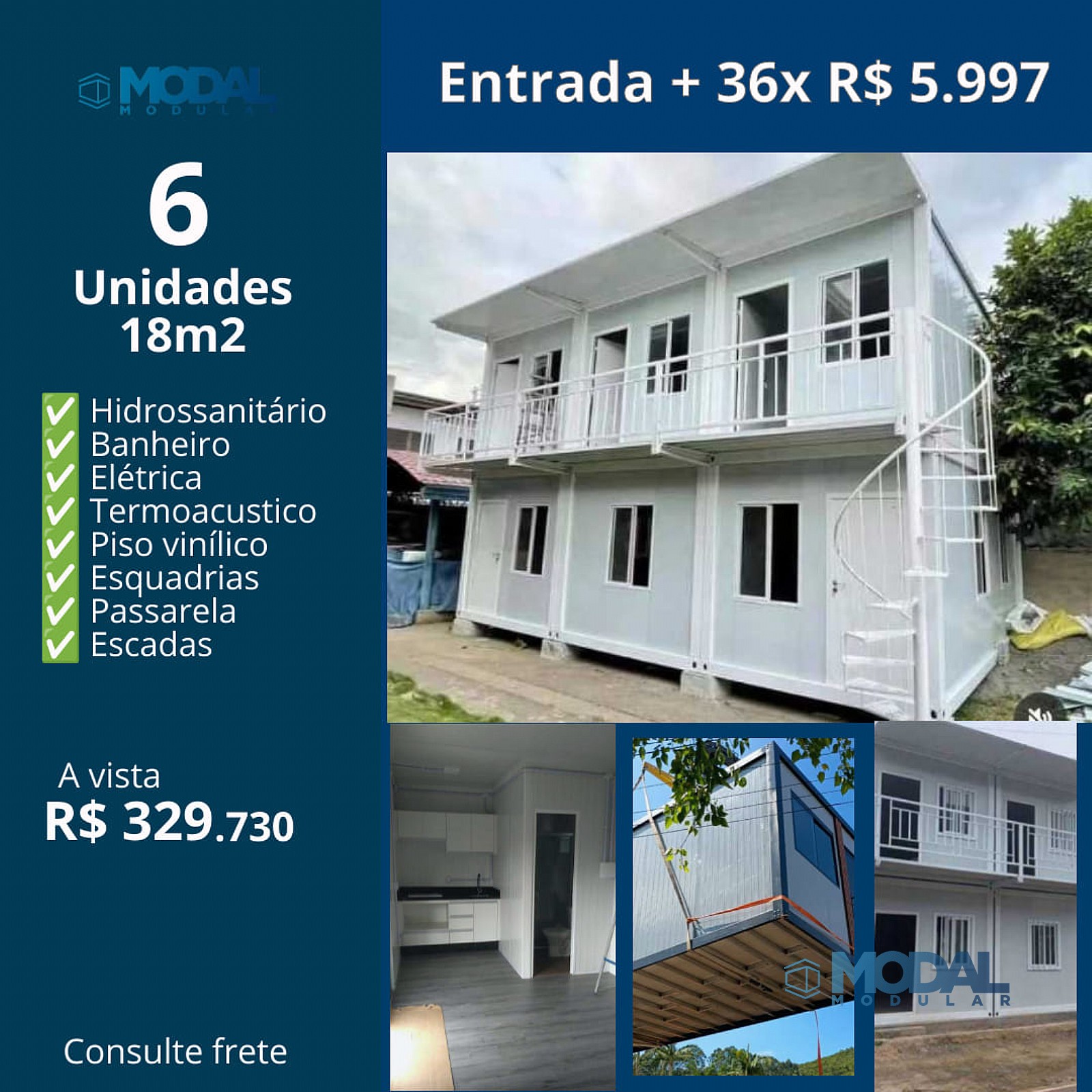 6 Unidades 18m2 Completas 